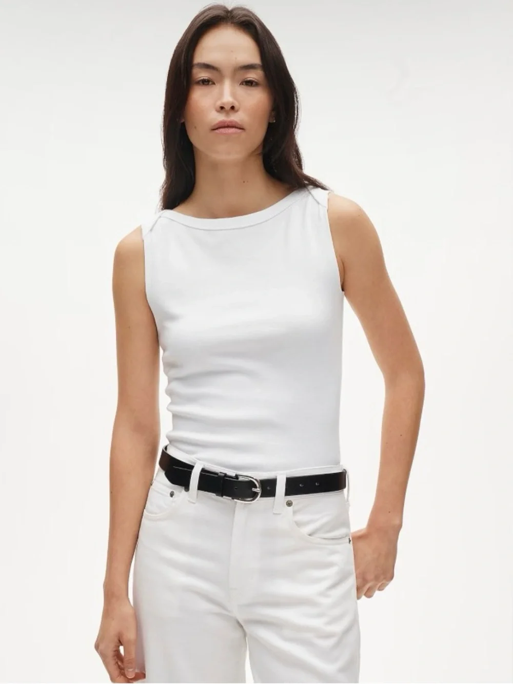 NWT J. Crew Perfect-fit Boatneck Tank Top White